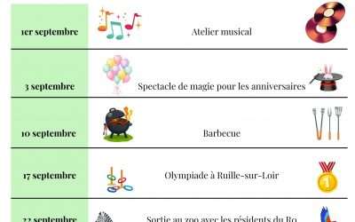 🌸 Les animations de septembre sont là ! 🎉